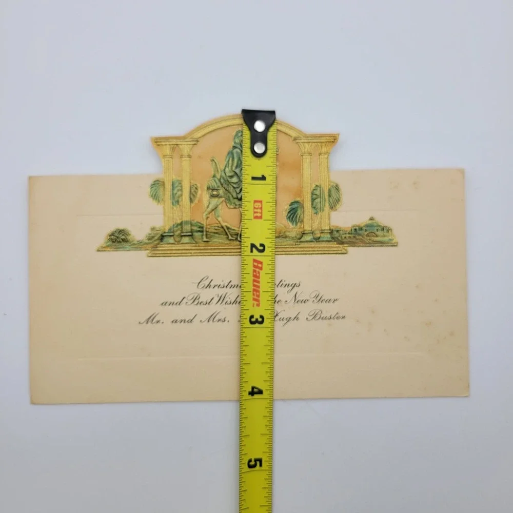 Vintage Christmas Greetings Card‎ Wise Man Camel Holiday New Year Card